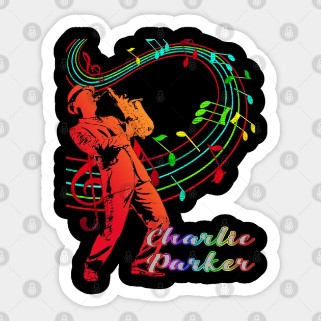 A Man With Saxophone-Charlie Parker Sticker by Mysimplicity.art